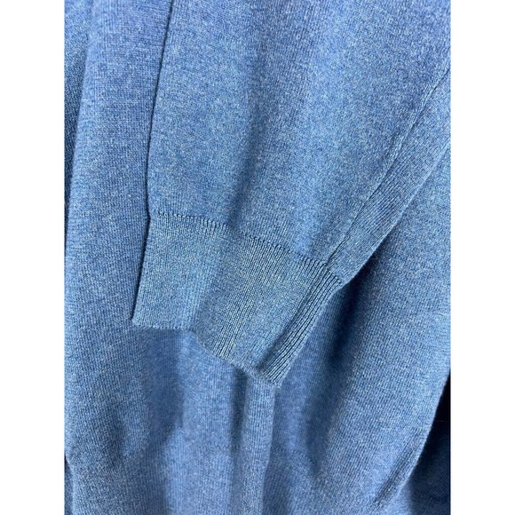 Polo Ralph Lauren Mens Large Blue Pima Cotton V-Neck Long Sleeve Sweater - Picture 4 of 6